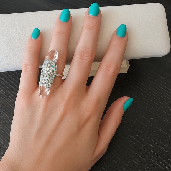Swarovski Nera Ring with Large Long Crystal - Picture 7 of 7